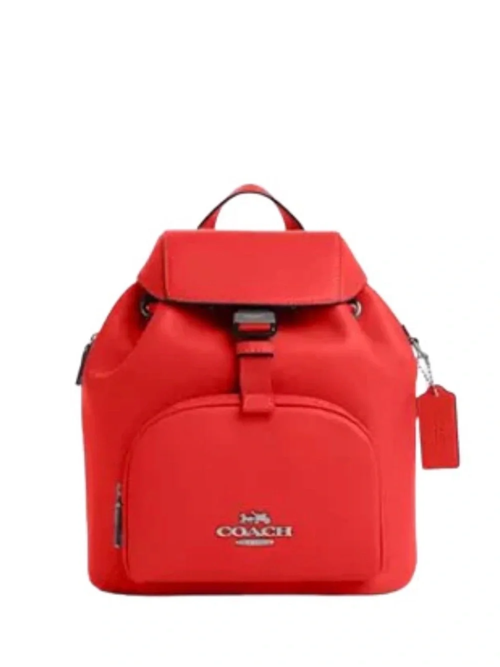 Coach pace Red Top-Flap Backpack with Front Zip Pocket
